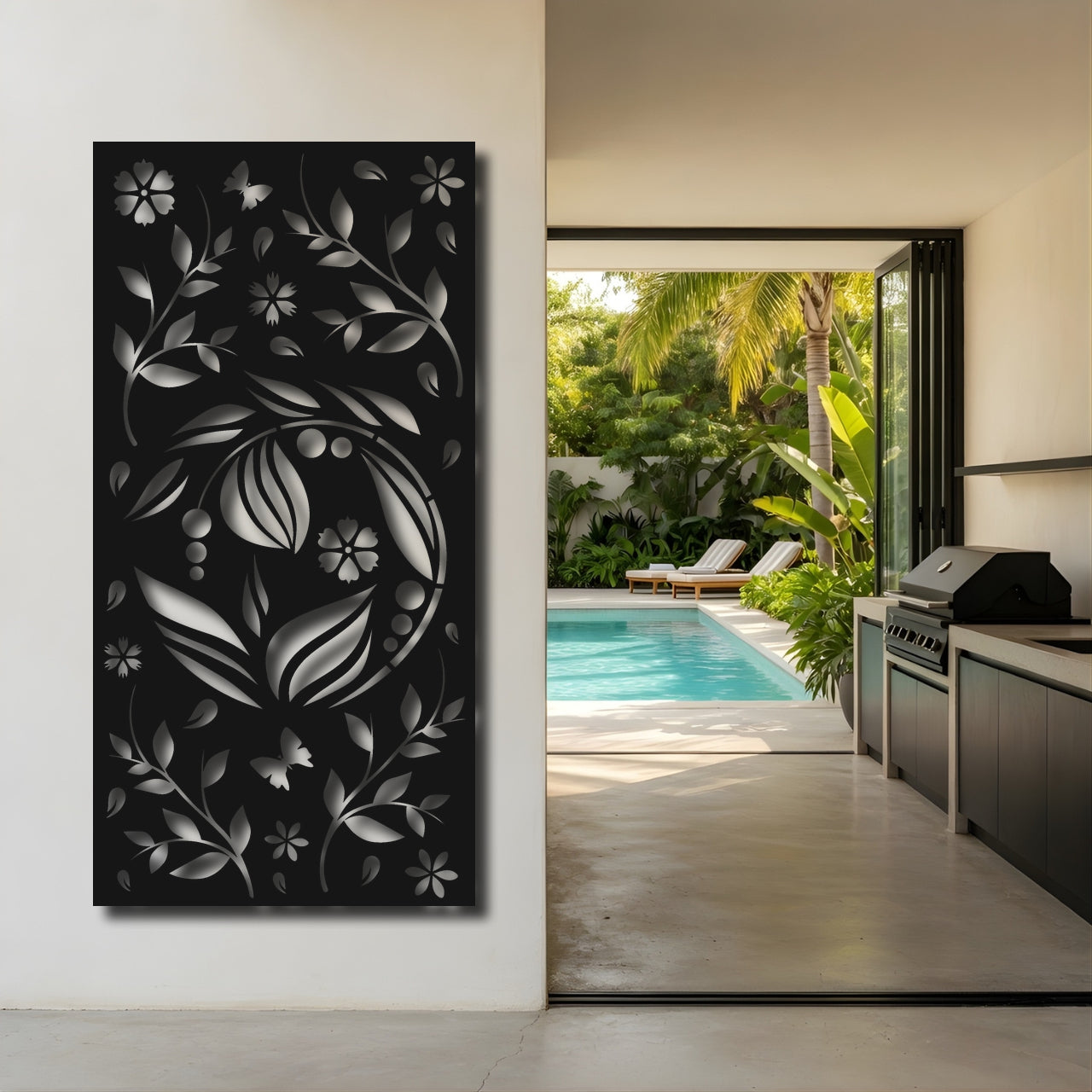 Night Garden - laser-cut metal wall art