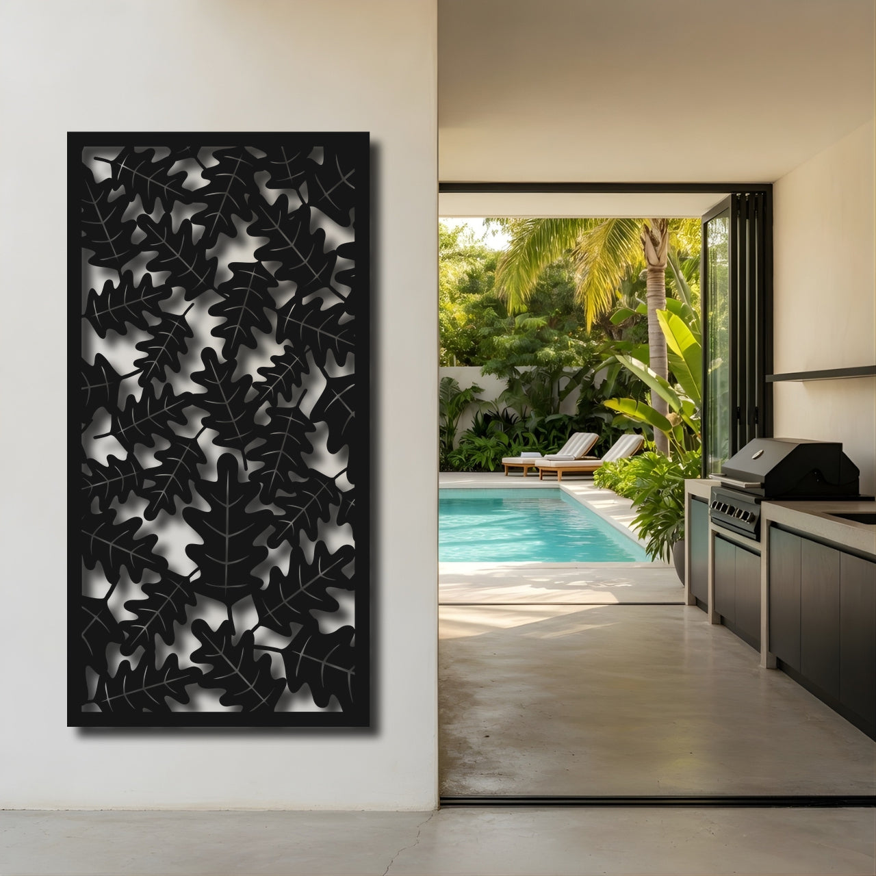 Oak Drift - laser-cut metal wall art