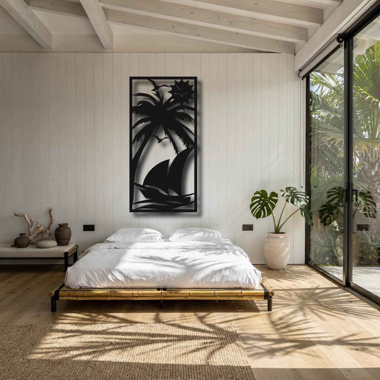 Palm Shore - laser-cut metal wall art