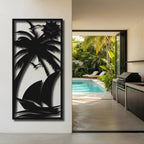 Palm Shore - laser-cut metal wall art