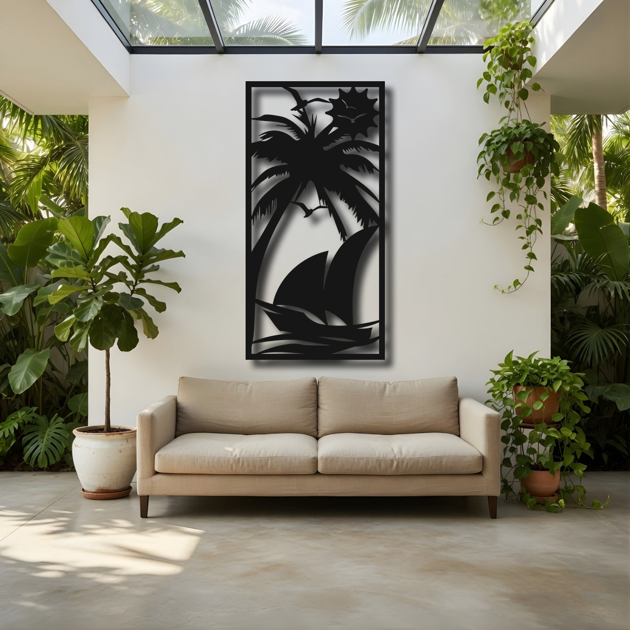 Palm Shore - laser-cut metal wall art