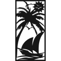 Palm Shore - laser-cut metal wall art