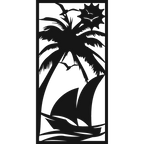 Palm Shore - laser-cut metal wall art
