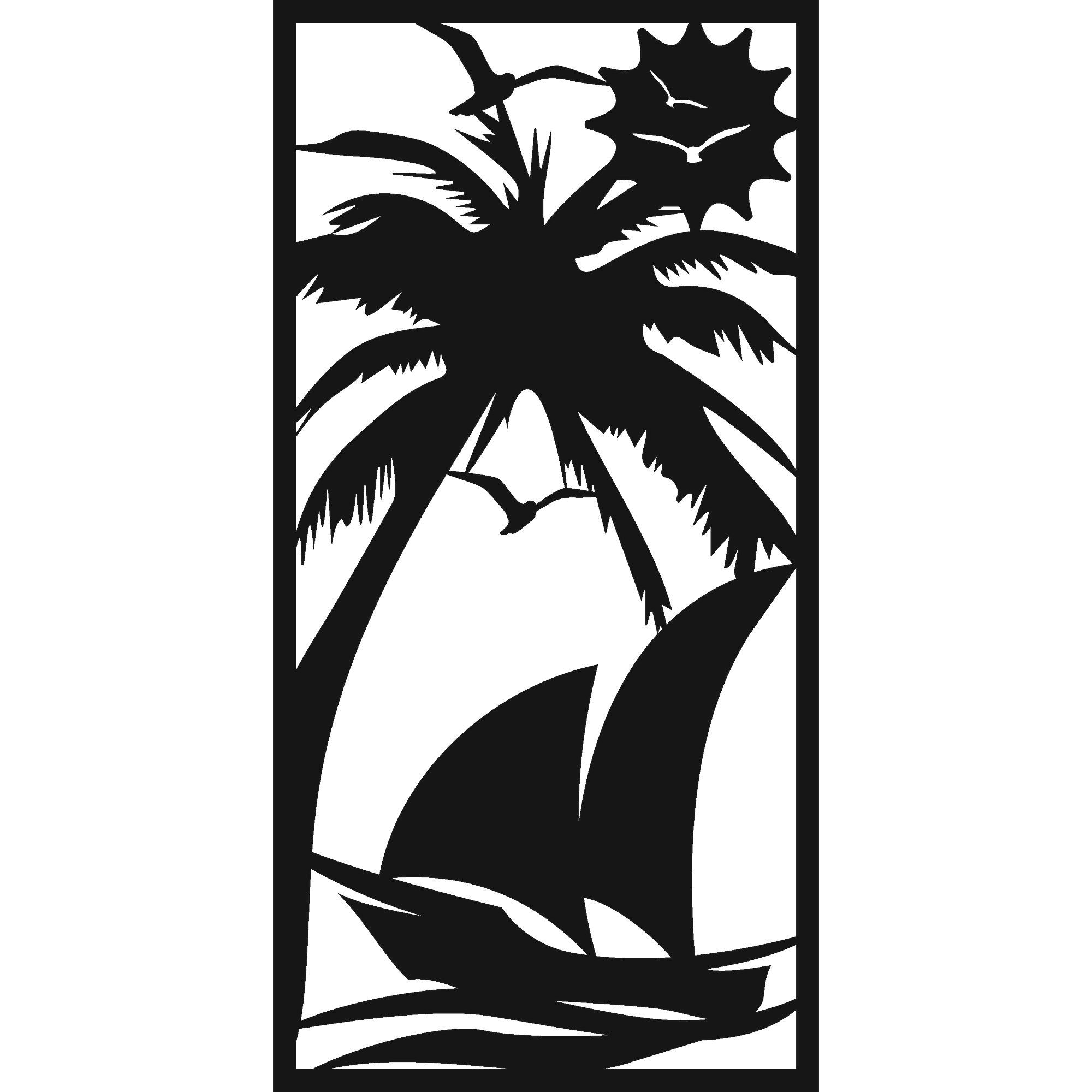 Palm Shore - laser-cut metal wall art