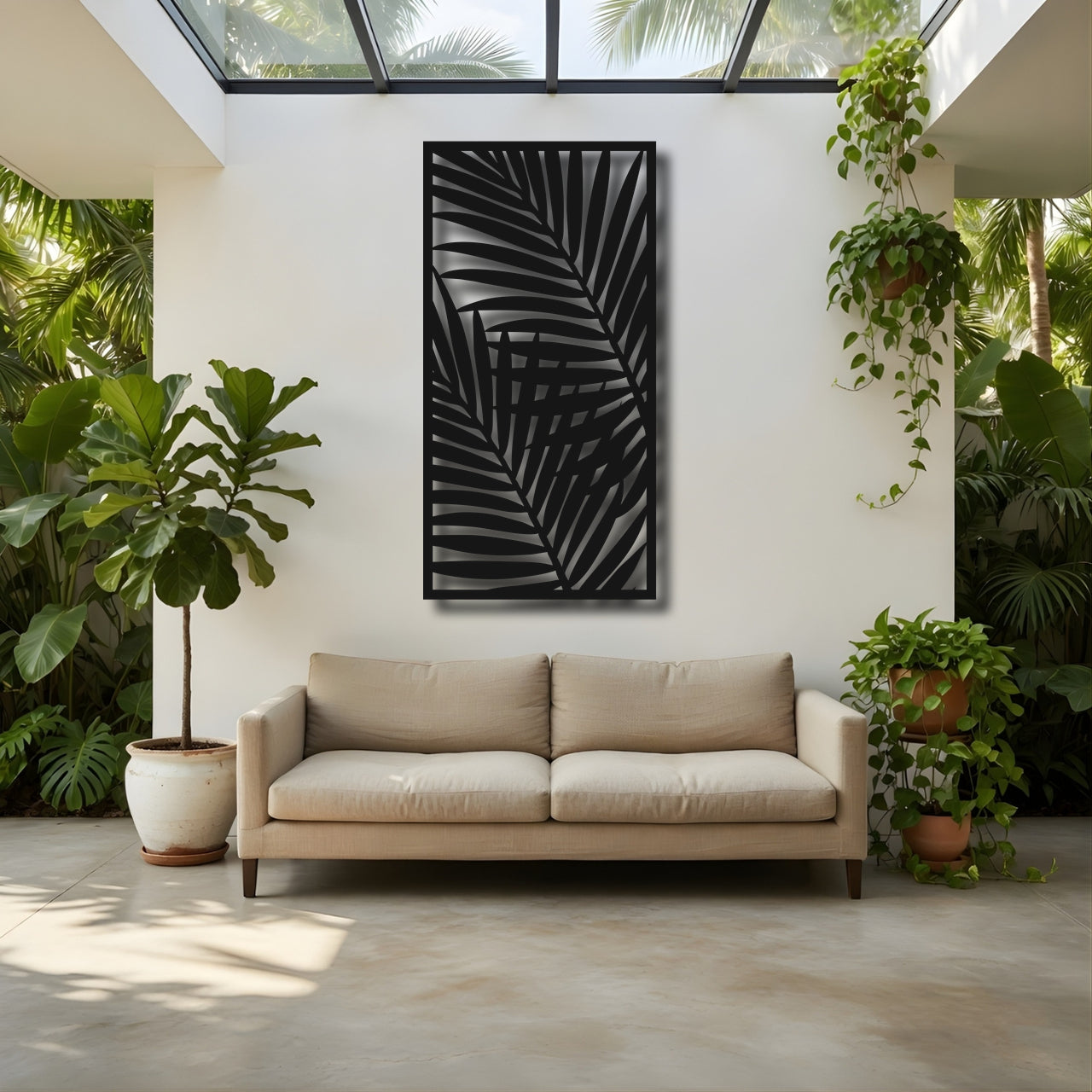 Palm Sweep - laser-cut metal wall art