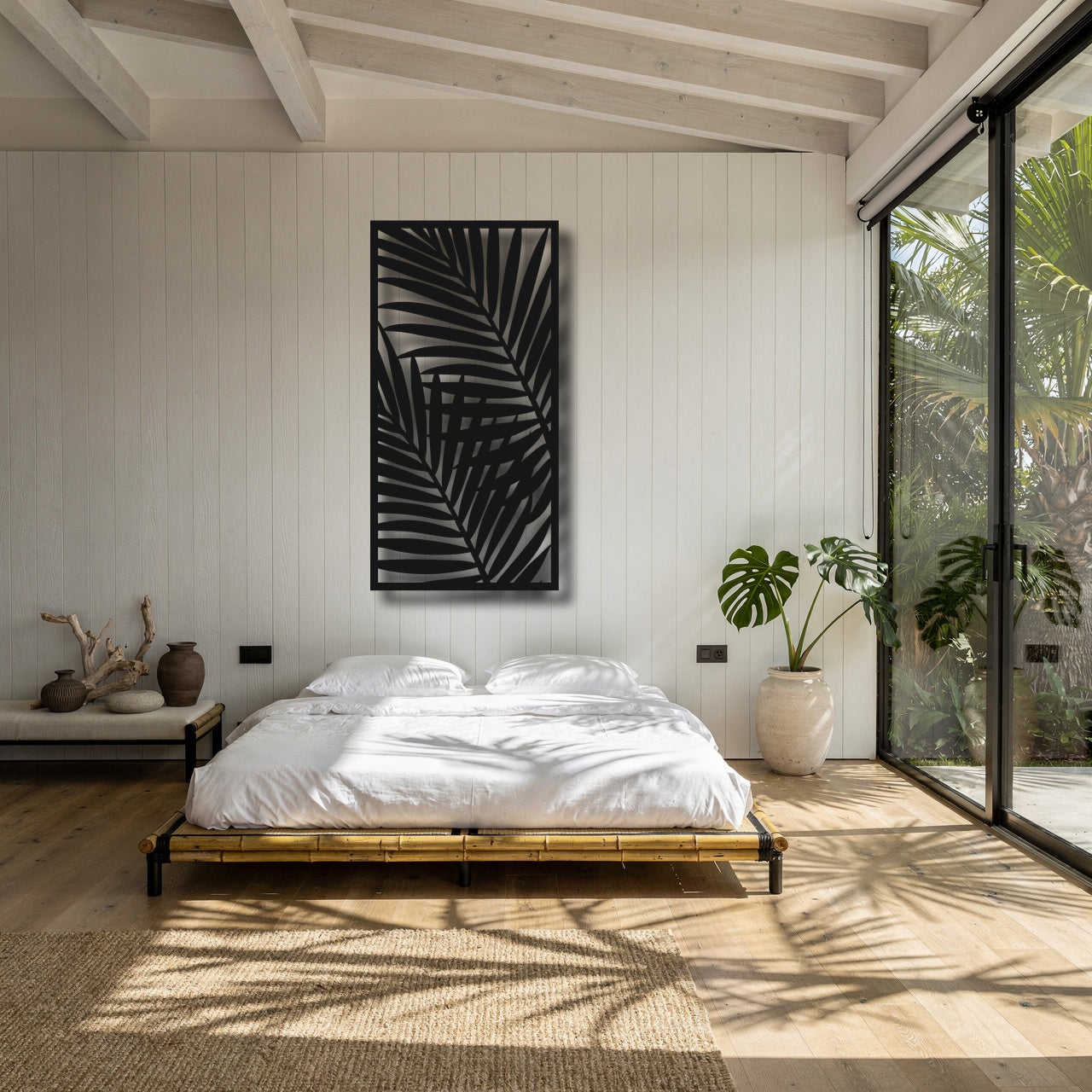 Palm Sweep - laser-cut metal wall art