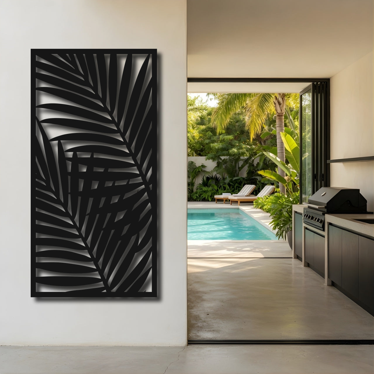 Palm Sweep - laser-cut metal wall art