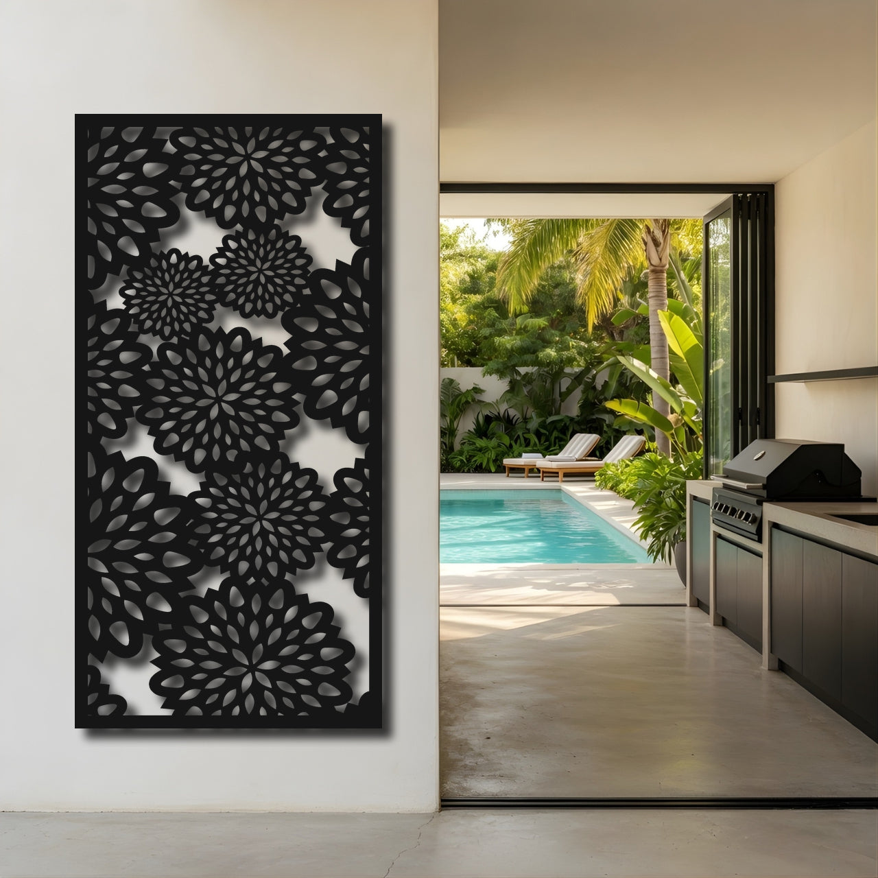 Petal Globe - laser-cut metal wall art