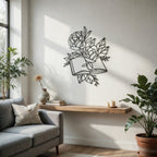 Read In Bloom - laser-cut metal wall art