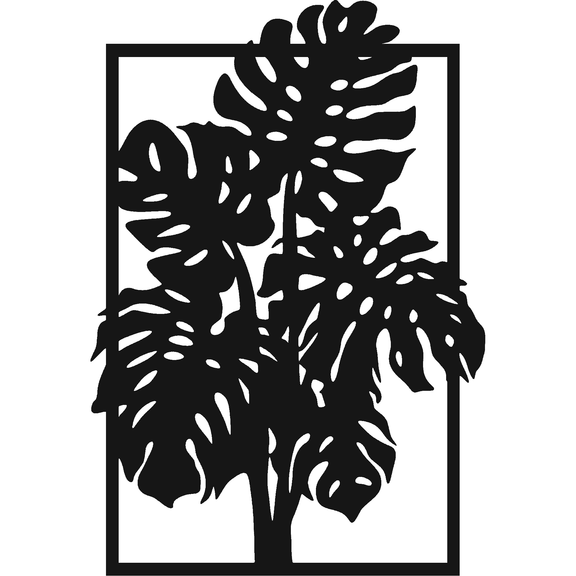 Split Leaf - laser-cut metal wall art