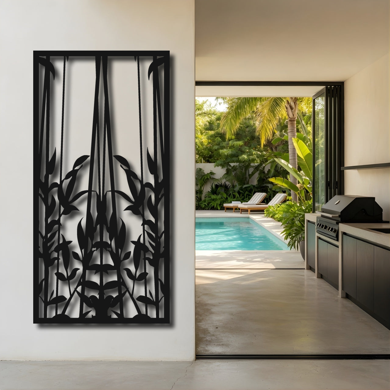 Still Reeds - laser-cut metal wall art