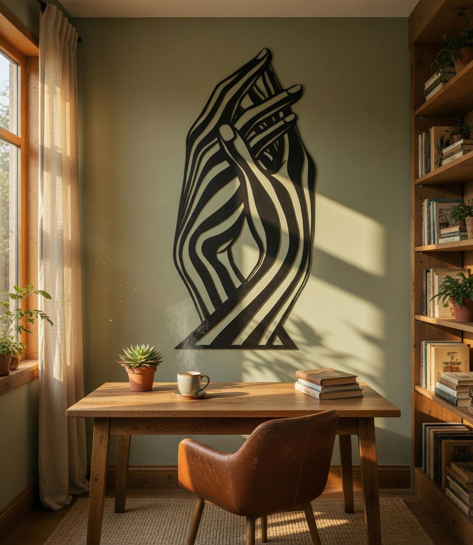 Stripe Rise - laser-cut metal wall art