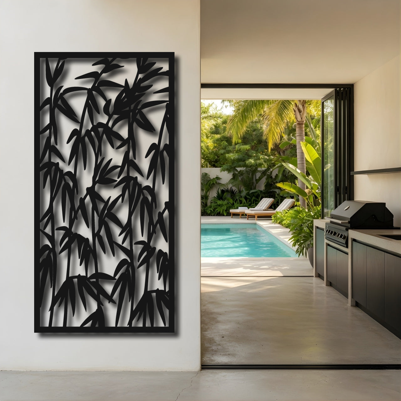 Tall Cane - laser-cut metal wall art