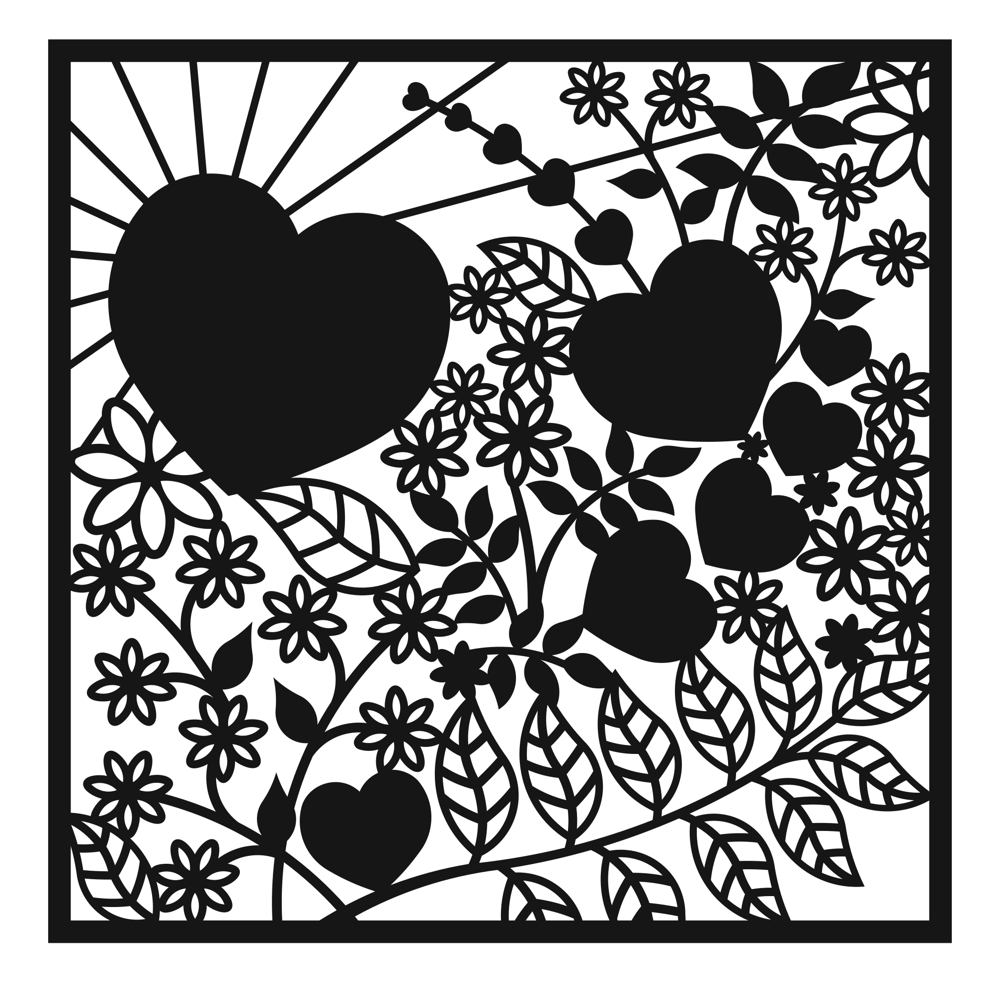 Tender Garden - laser-cut metal wall art