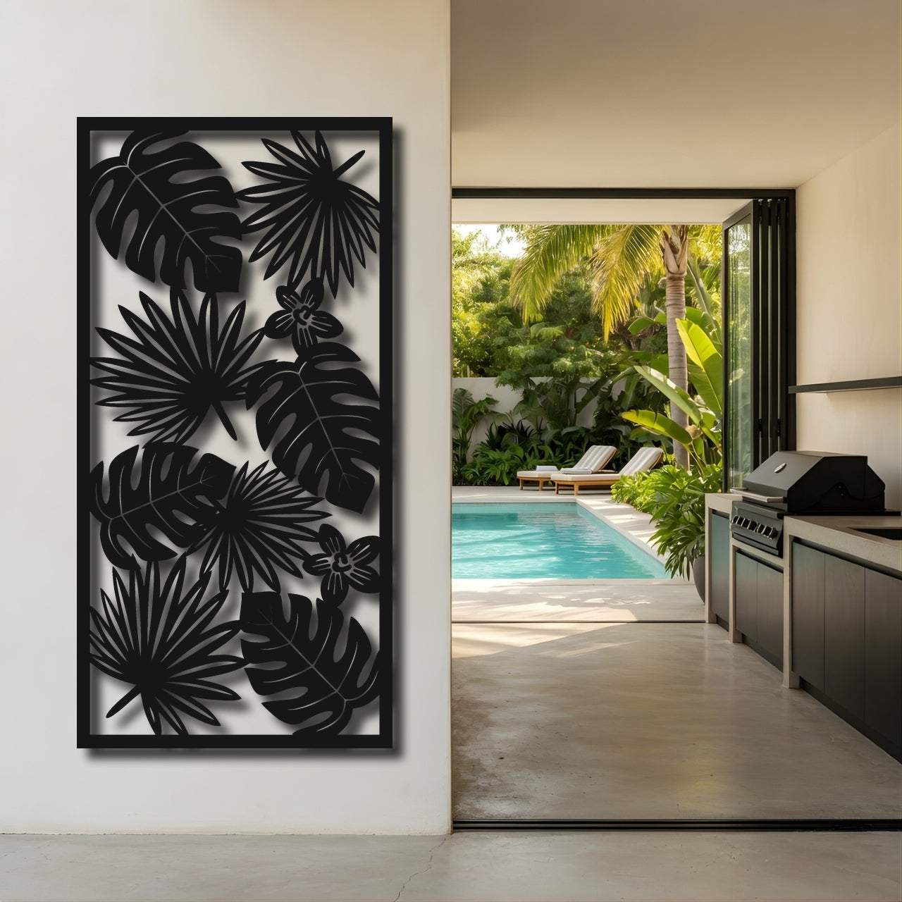 Tropic Bloom - laser-cut metal wall art