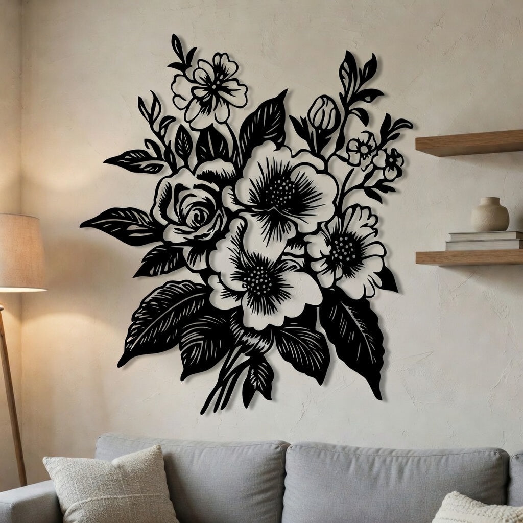 Velvet Thorn - laser-cut metal wall art
