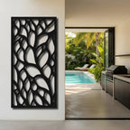 Woven Leaves - laser-cut metal wall art