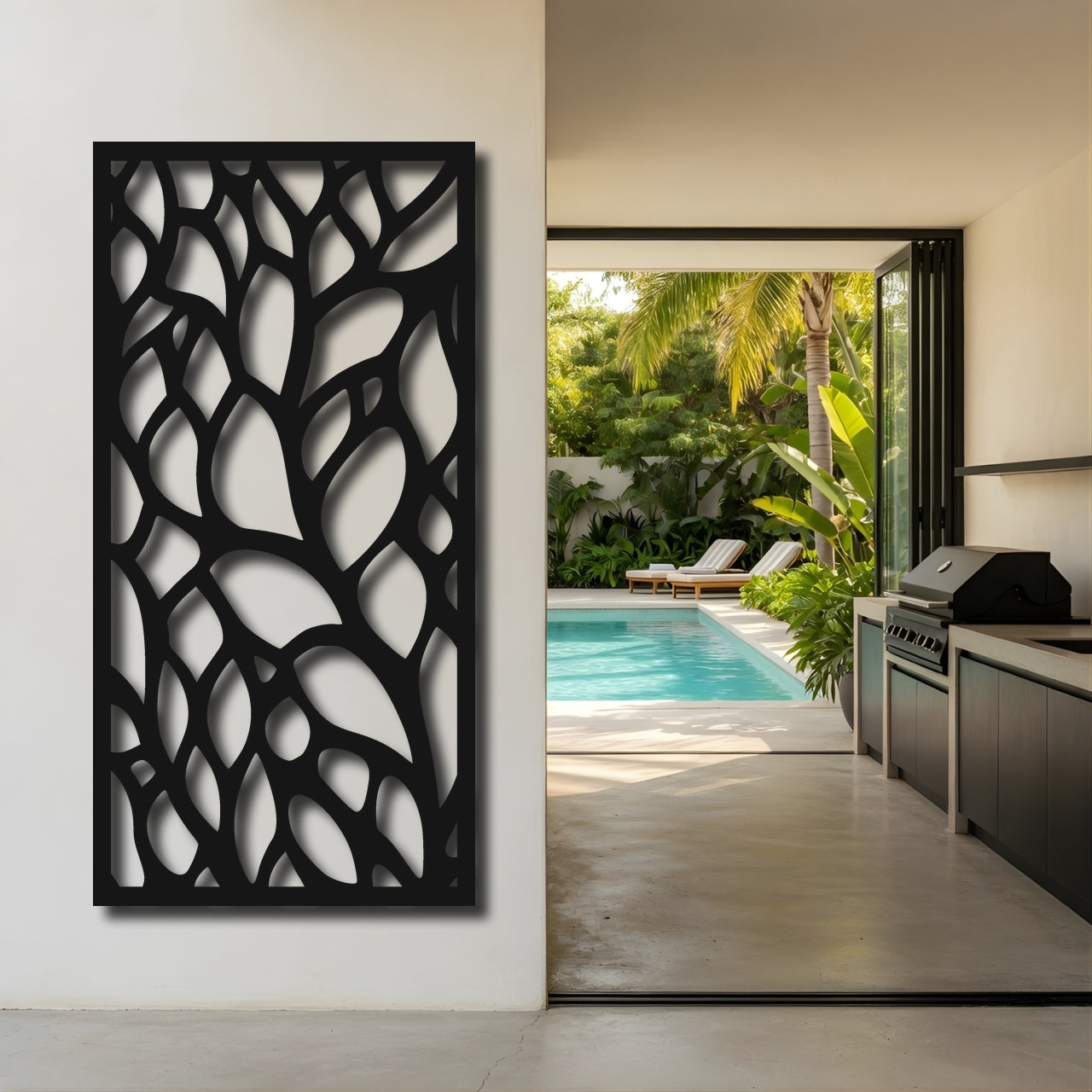 Woven Leaves - laser-cut metal wall art