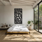 Woven Leaves - laser-cut metal wall art